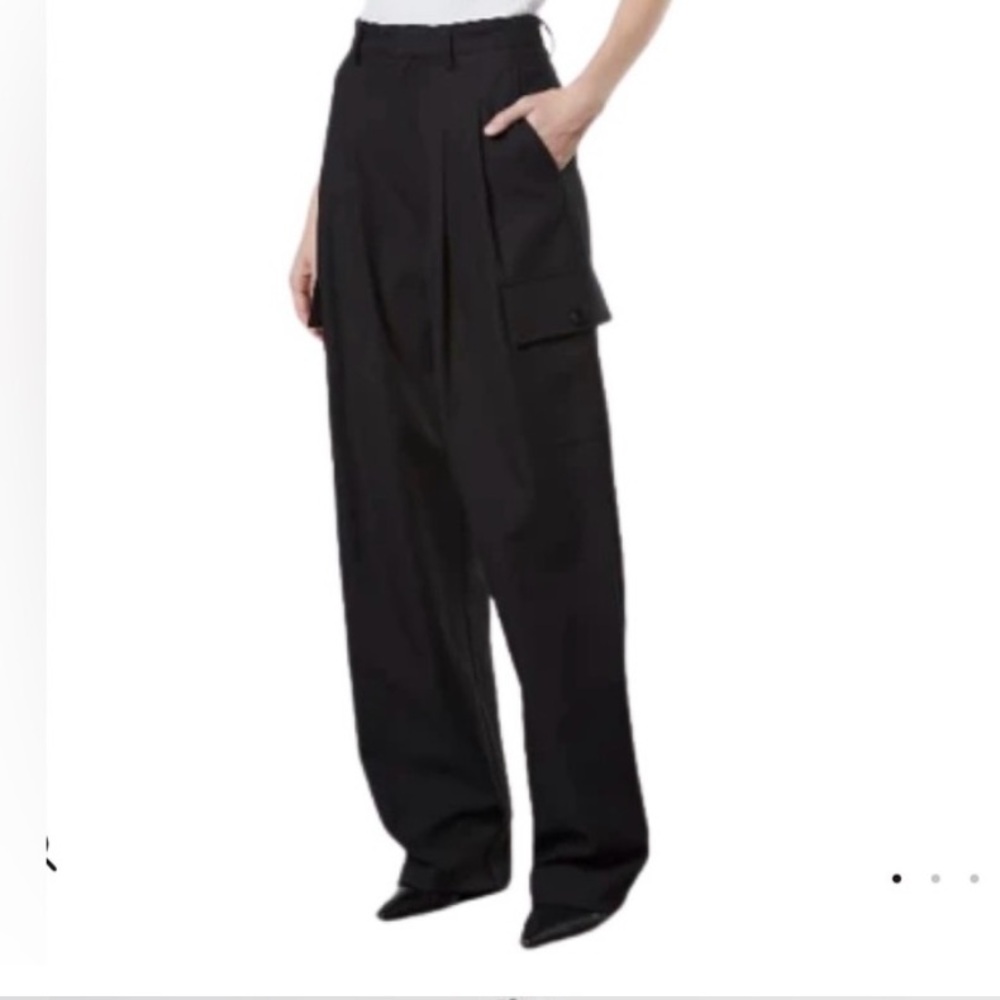 Enza Costa Cargo Trouser French Linen Black Size‎ 31 MSRP $426